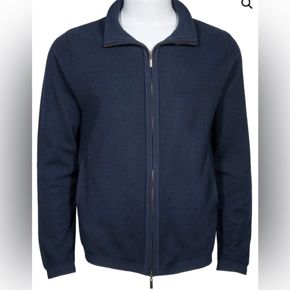 ST Croix Merino Wool Cardigan with Two-way Zipper in Contemporary Fit - Picture 1 of 17